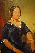John Mix Stanley Portrait of Princess Manaiula Tehuiarii, granddaughter of King Pomare I of Tahiti, Wife of High Chief William Kealaloa Kahanui Sumner oil painting artist